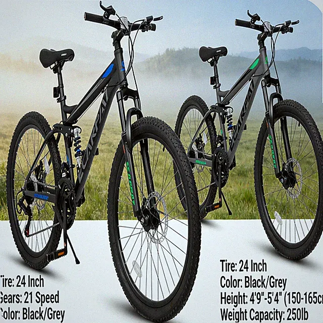 21 Speed 24"Mountain Bike Full Suspension Shifter Lever Mountain Trail Adventure