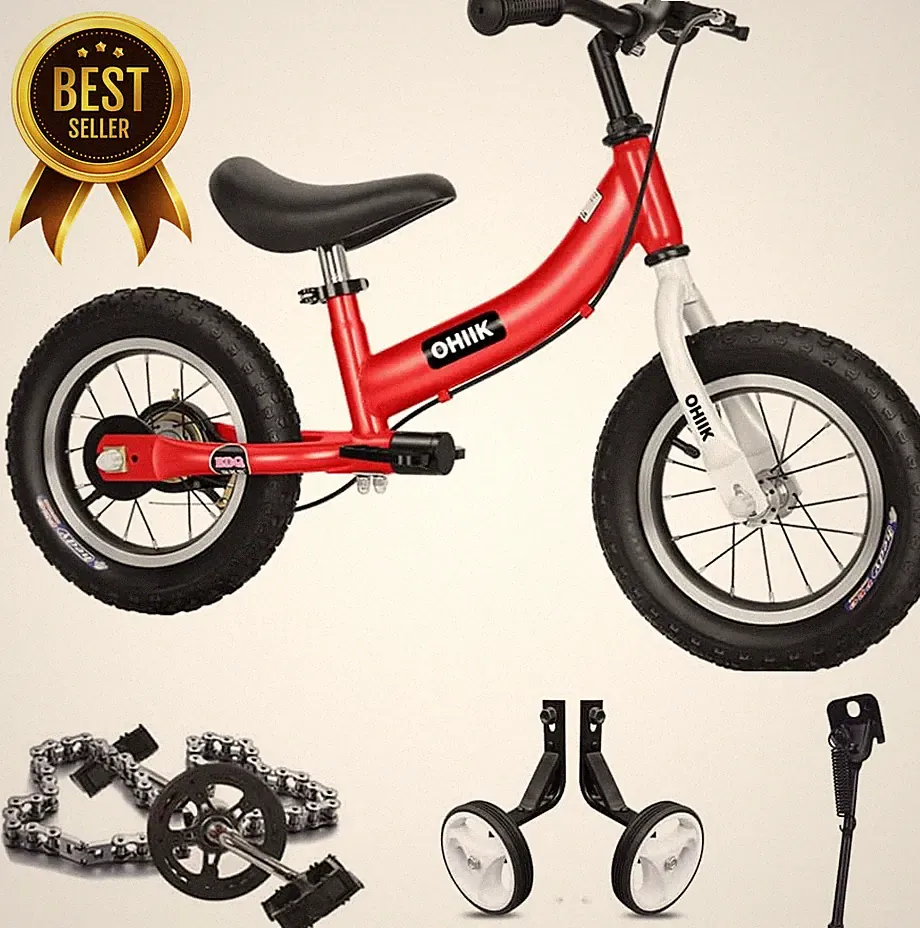 2in1 Kids Balance Bike 12-16in Pedal Kit Training Wheels Brake Ages 2-7