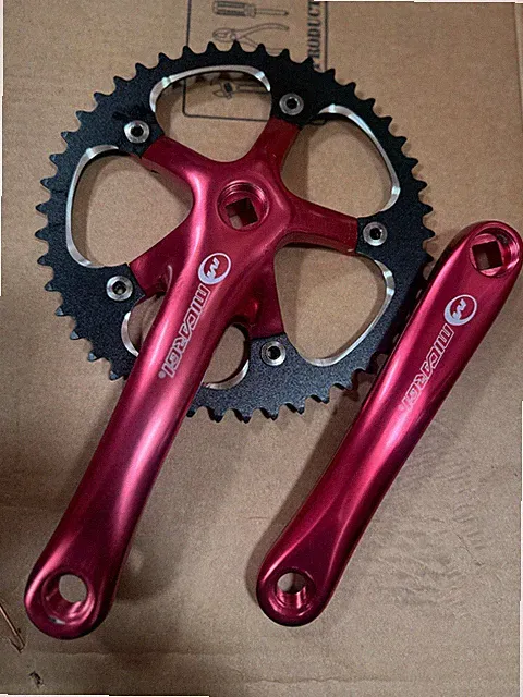 46T Tooth Crank Set with Chainring Fixed Gear 170mm Crank Arms 9/16" Pedal Hole