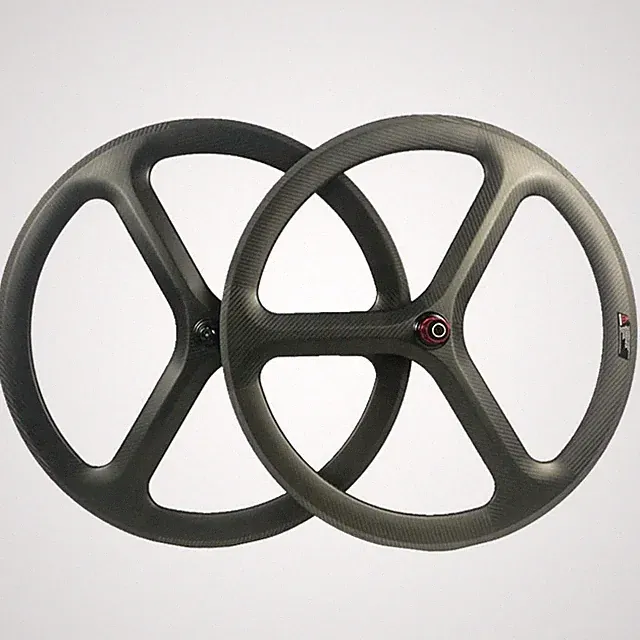 700C Carbon Fiber Wheels Tri-spoke Wheel Road/Track/fixed Gear Bike Wheelset