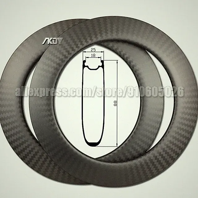 700C Fixed Gear Road/Track/Triathlon Bicycle Carbon Wheel Clincher Tubeless Rims