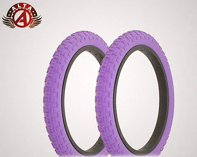 ALTA Bicycle TIRES 16" x 2.125" ALL PURPLE COMP III STYLE (2) TIRE BMX Bike