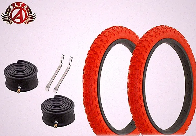 ALTA BICYCLE WIREBEAD 16x 2.125 RED COMP III BMX TREAD HEAVYDUTY TUBES & LEVERS