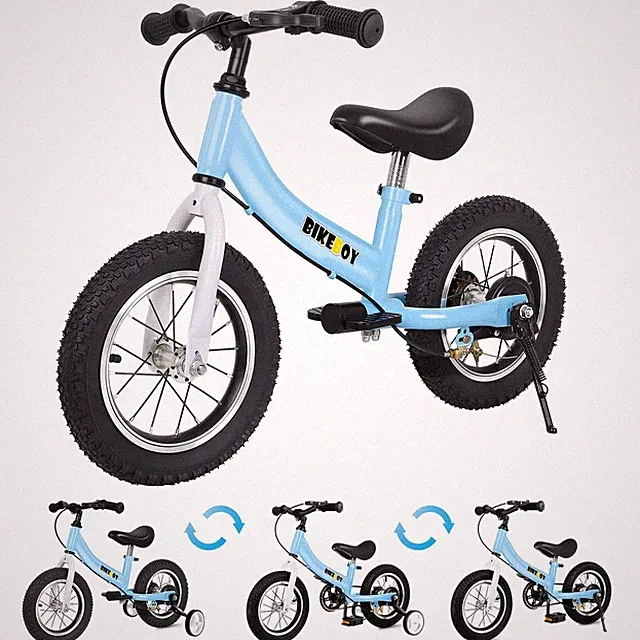 Balance Bike 14 in 1 14 Inch Training Wheels Brake Pedal Blue 2023-001 bikeboy
