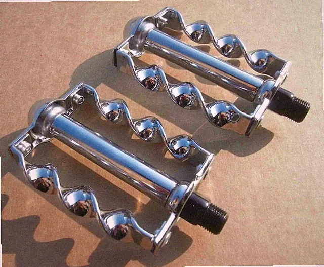 Bicycle Twisted Pedals 9/16" Chrome Chopper Beach Cruiser Lowrider Bikes