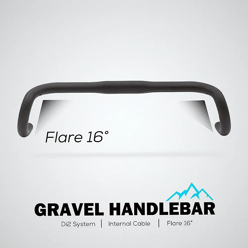 Carbon Fiber Gravel Bike Handlebar Flare 16° Bar 3K Matte Bicycle Accessories