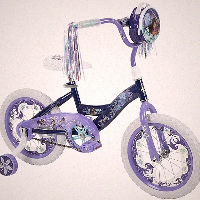 Disney Girls 16-inch Bike by Huffy , with Training Wheels Raya Pink Purple