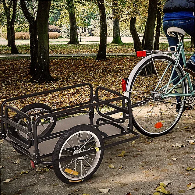 Foldable Steel Frame Bicycle Cargo Trailer Luggage Cart Carrier 88lb Hauler