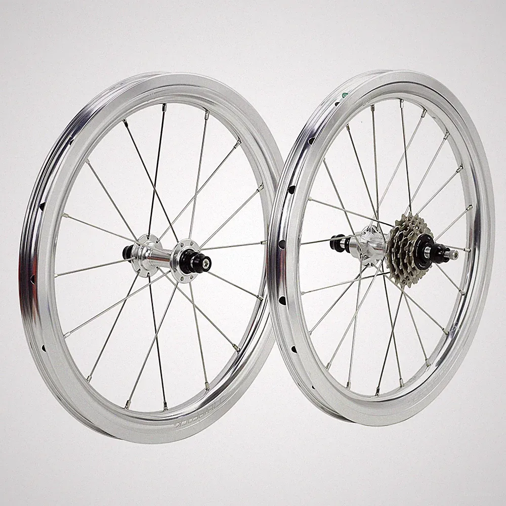 Folding Bike Alloy Wheels 16in 349 Rim/V Brake Road Bicycle Wheelset 6 Pawls Hub