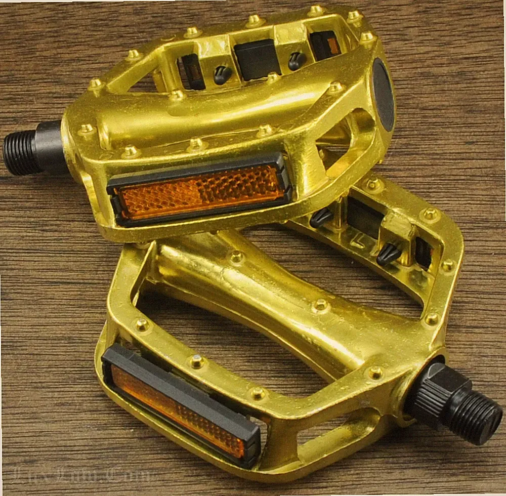 Gold Platform Bike 9/16" PEDALS Fixed Gear Track BMX MTB Cruiser Fixie Bicycle