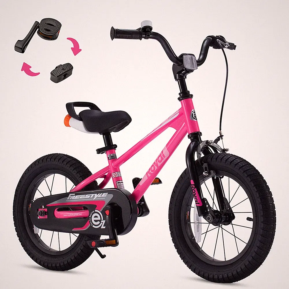 Kids Balance Bike 16 Inch Pink Easy Learn Pedal Bicycle RoyalBaby 4-7 Freestyle