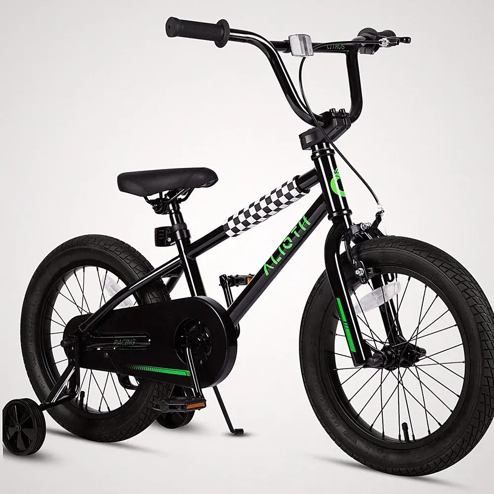 Kids Bike 16 Inch BMX Style Coaster Brake Training Wheels Inky Black 2-8 vollsch
