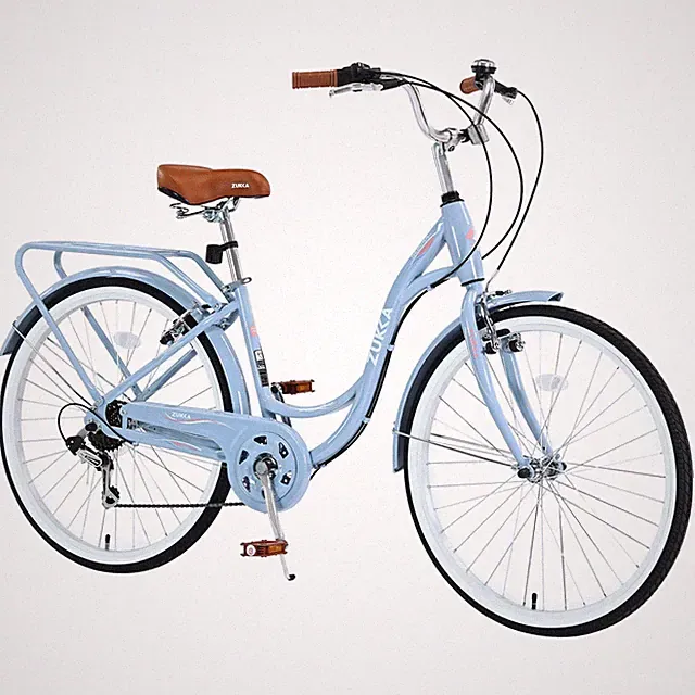 Ladies 24 Inch Bicycle 7 Speed Steel Frame Step-Thru City Bike