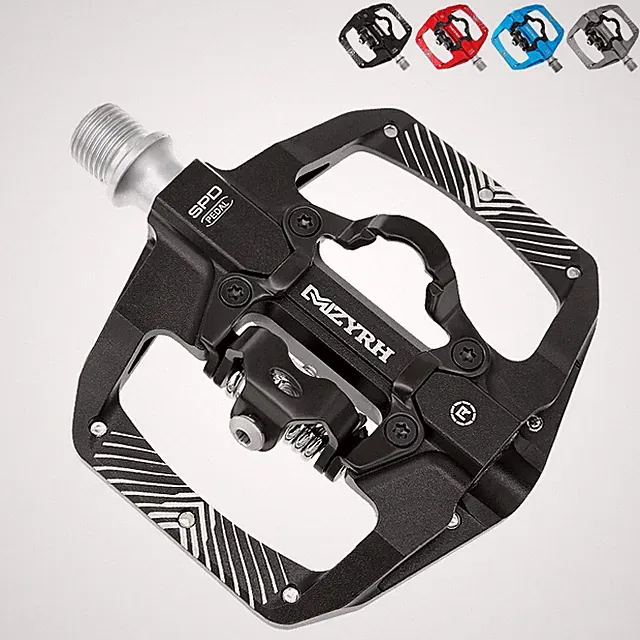 Mountain Bike Pedals 9/16in Dual Function Plat & SPD Clipless Bicycle Pedal