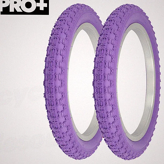 PRO+ Bicycle TIRES 16" x 2.125" ALL PURPLE COMP III STYLE (2) TIRE BMX Bike