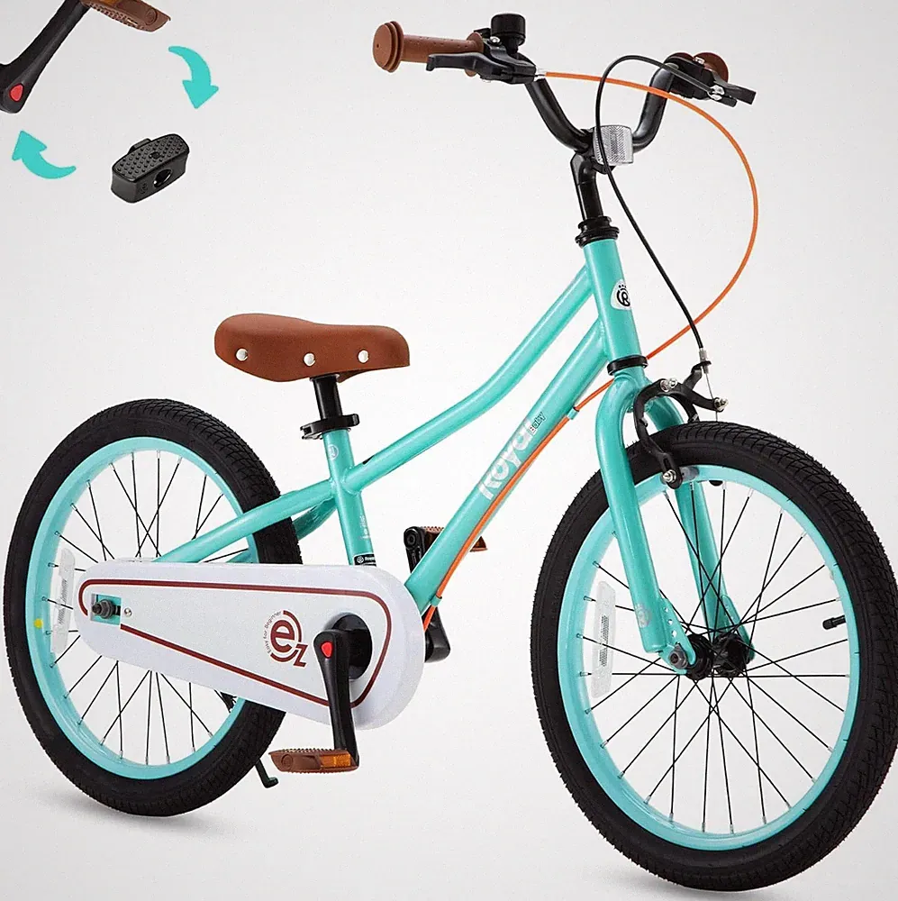 RoyalBaby Kids Bike Terra EZ Balance to Pedal Convertible Bicycle 16" green