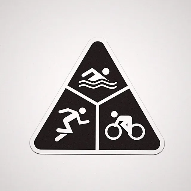 Swim Bike Run Triathlon Sticker Decal