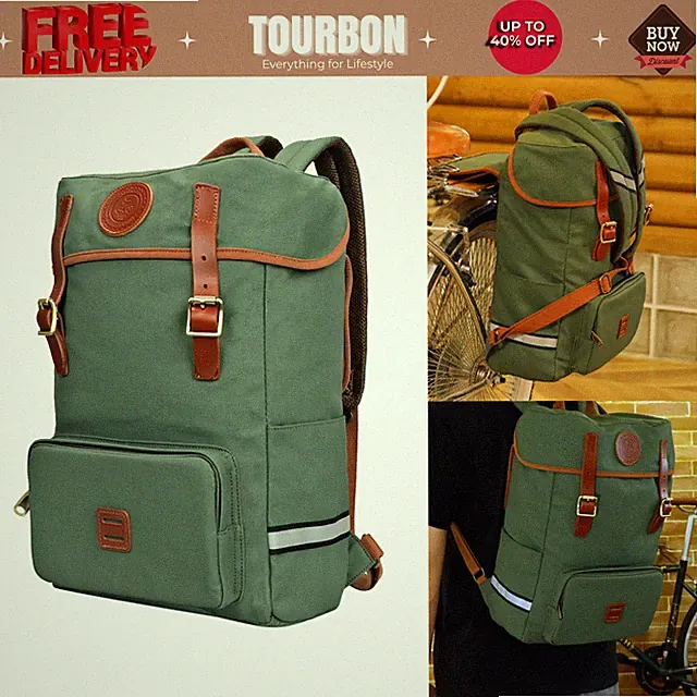 Tourbon Bike Pannier Rear Rack Bag Bicycle Backpack Rucksack Daypack Hiking Pack