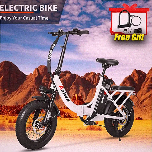 White E-Bike 16" Electric Bike for Adults 750W Motor City Bicycle-Commuter Ebike