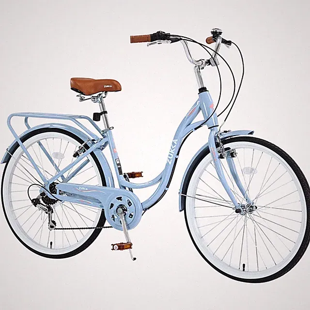 ZUKKA 24 Inch Womens Bike Beach Cruiser Bike for Women, 7 Speed Commute Bike
