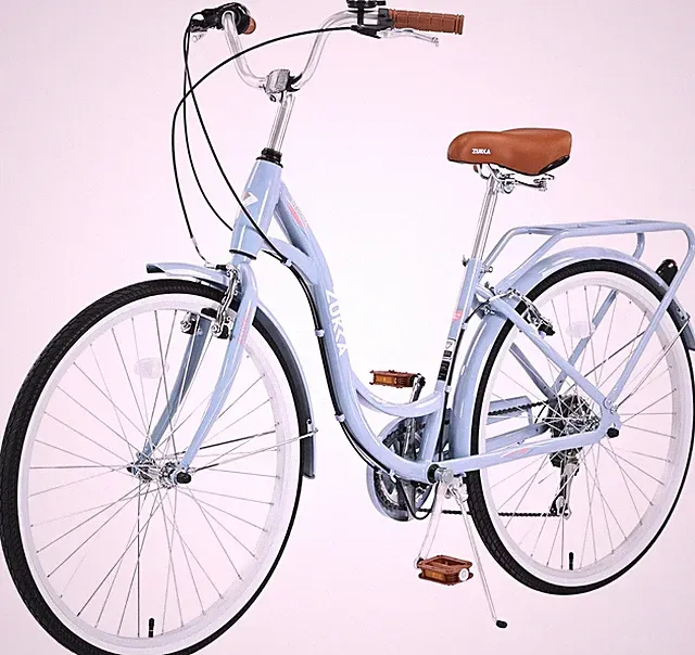 ZUKKA Beach Cruiser Bike for Women 26 Inch Ladies Bike 7 Speed Steel Frame,Blue